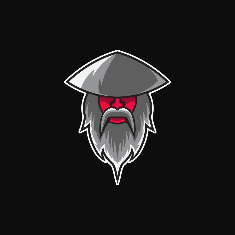 modèles de logo esport kurokage samurai. vecteur