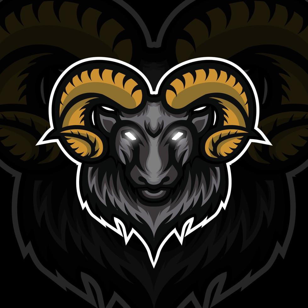 chèvre ram mouton mascotte esport logo design illustrations modèle vectoriel, logo bélier pour le jeu d'équipe streamer bannière de médias sociaux vecteur