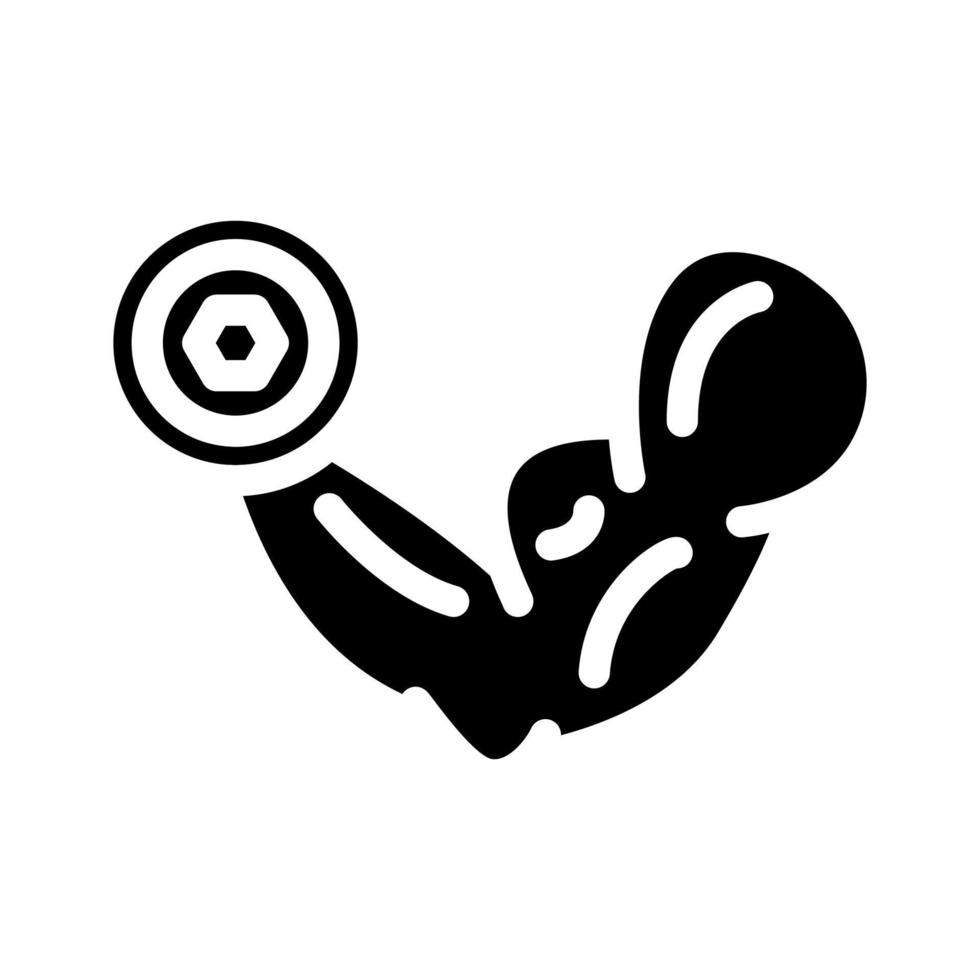 muscle de l'illustration vectorielle de l'icône du glyphe de l'athlète vecteur