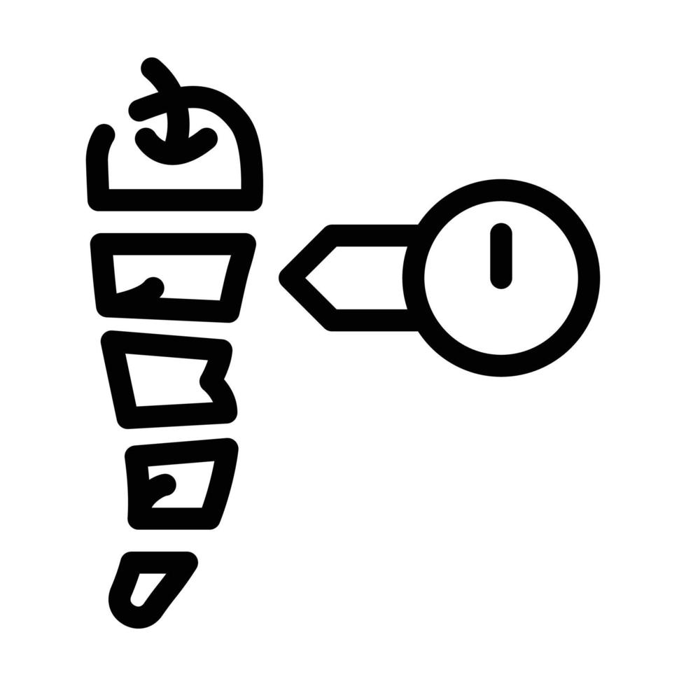 illustration vectorielle de l'icône de la ligne d'échelle d'épices au poivre coupé vecteur