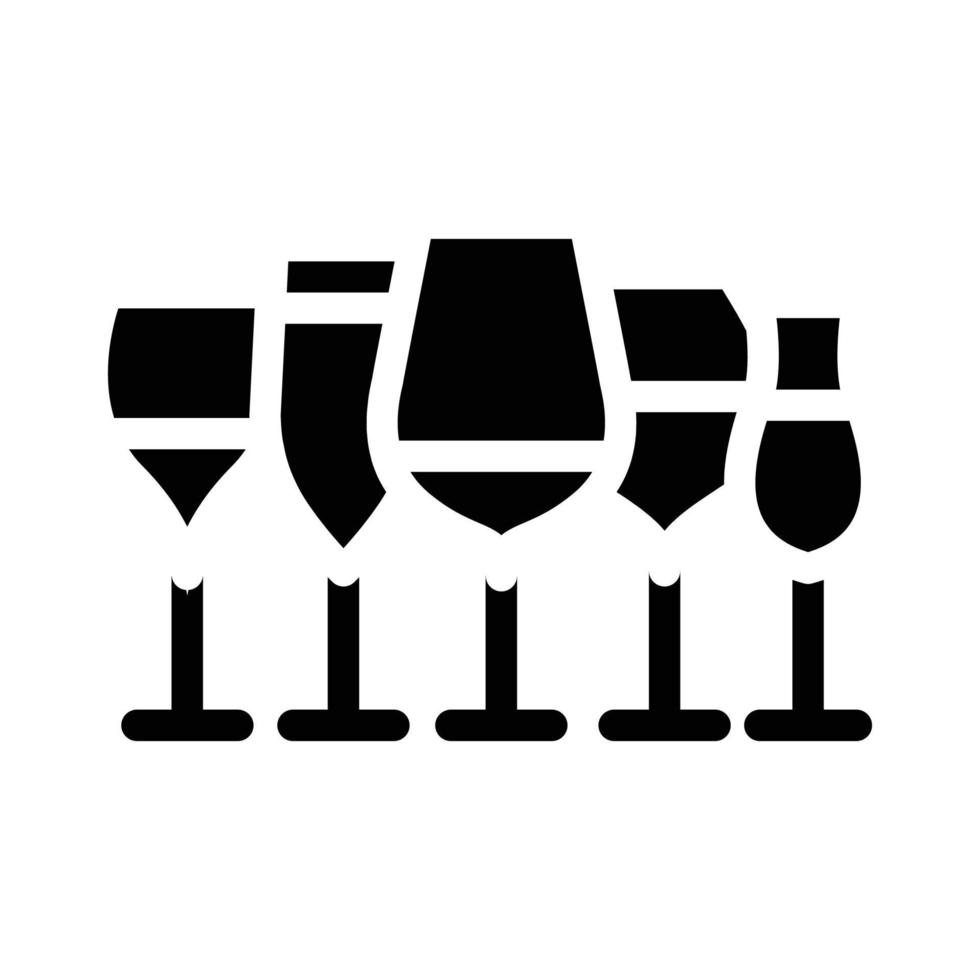 verres à vin glyphe icône illustration vectorielle vecteur