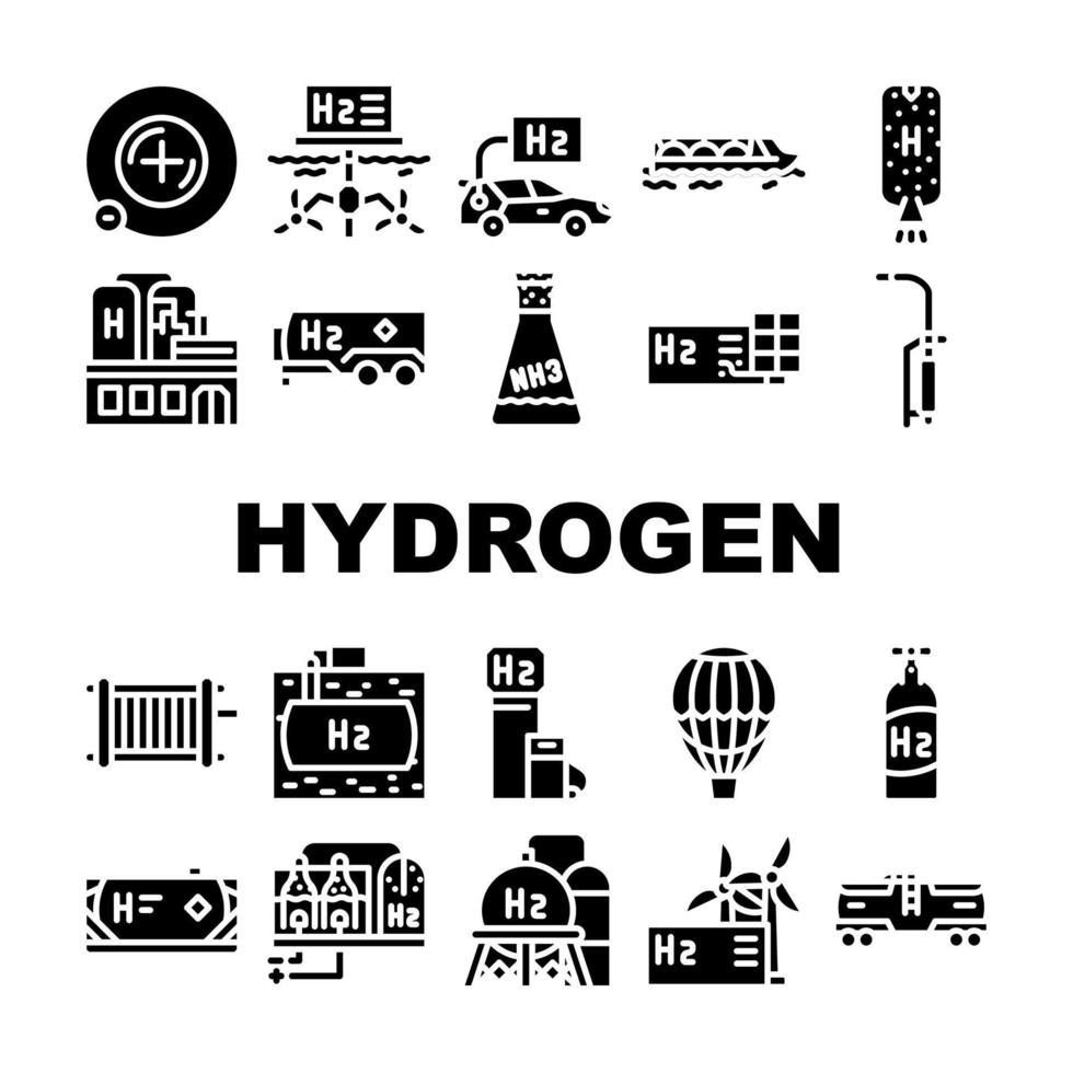 vecteur d'icônes de collecte de gaz d'énergie hydrogène