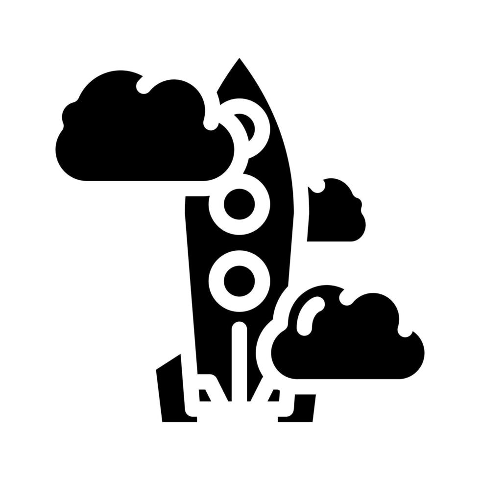 lancement de fusée glyphe icône illustration vectorielle vecteur