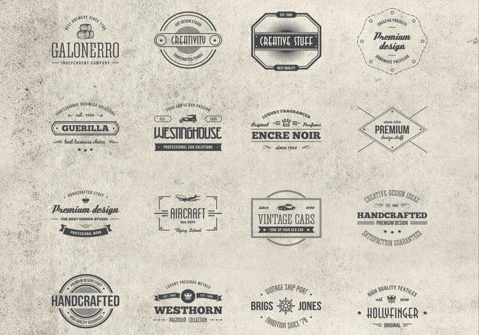 16 Collection Vintage Vector Badges