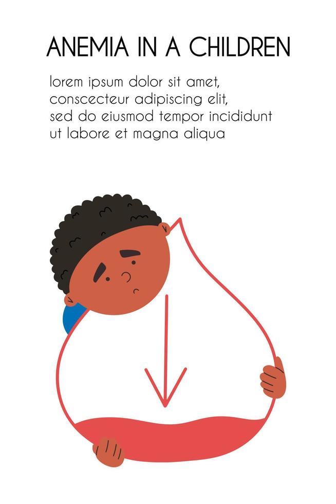 l'enfant souffre d'hypoglycémie. un adolescent présentant des symptômes d'hypoglycémie. illustration vectorielle dans un style plat vecteur