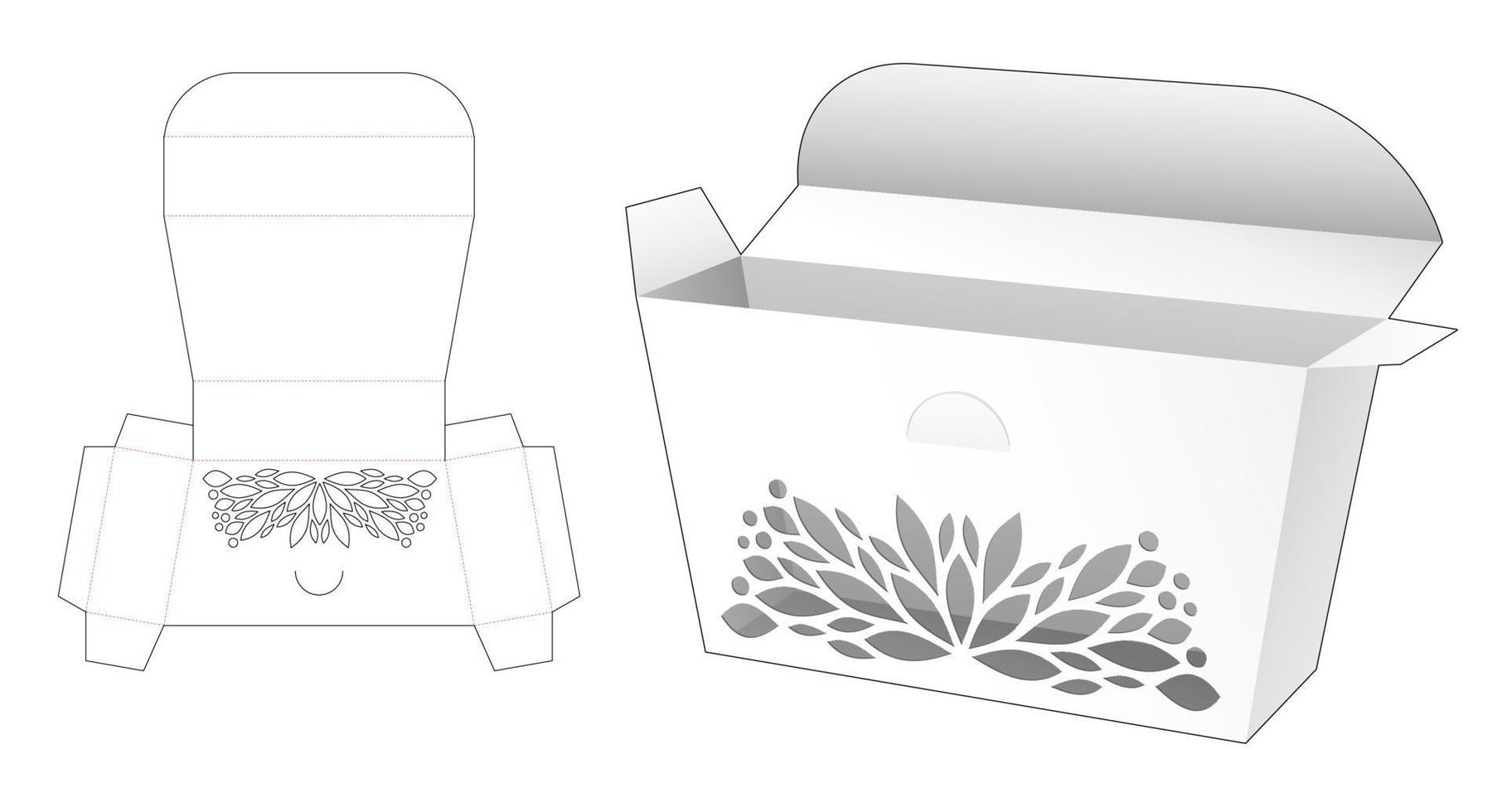 modèle de découpe de boîte au pochoir rectangulaire inégal et maquette 3d vecteur