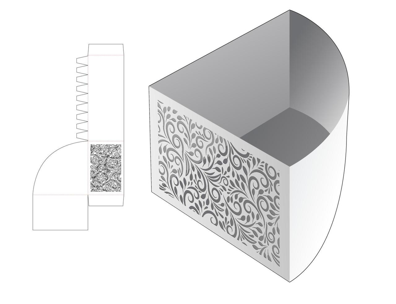 bol de forme triangulaire avec gabarit découpé au pochoir et maquette 3d vecteur