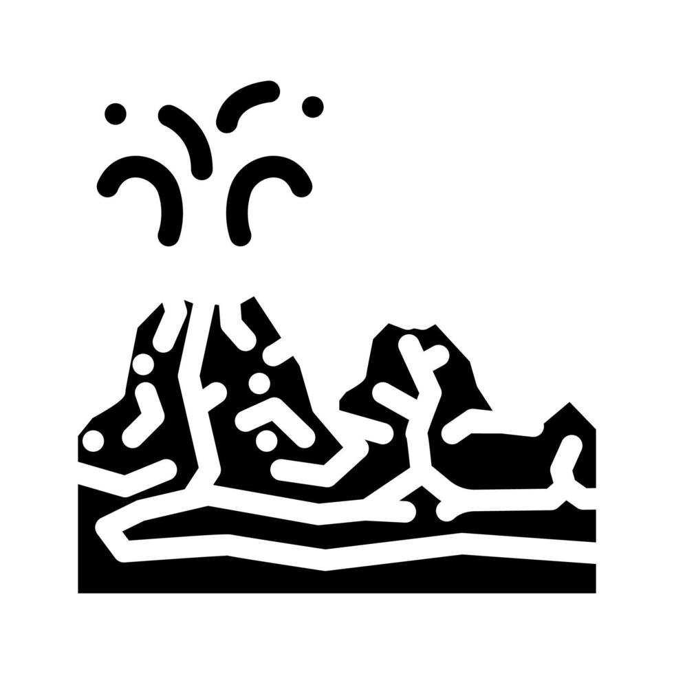 vallée des volcans glyphe icône illustration vectorielle vecteur