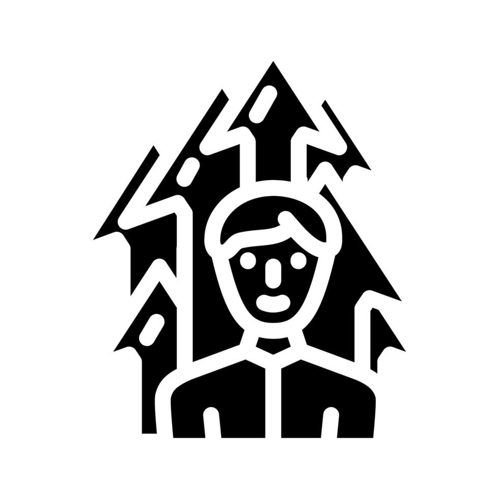 illustration vectorielle d'icône de glyphe d'employé de carrière vecteur