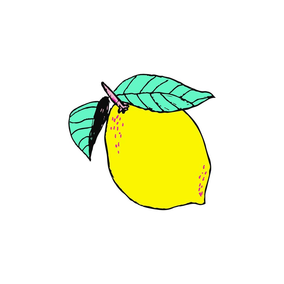 illustration de vecteur de style plat fruits citron isolé sur fond blanc.