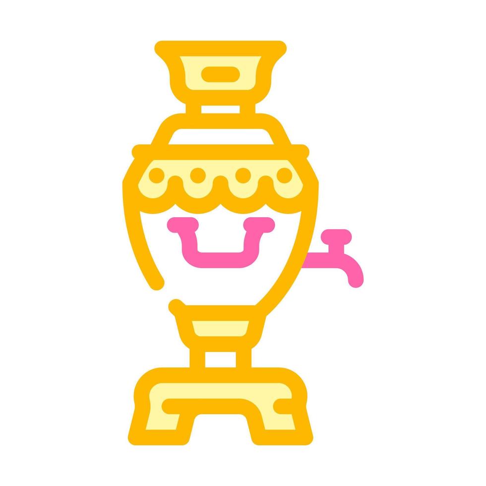 outil samovar pour l'illustration vectorielle de l'icône de couleur de l'eau bouillante vecteur