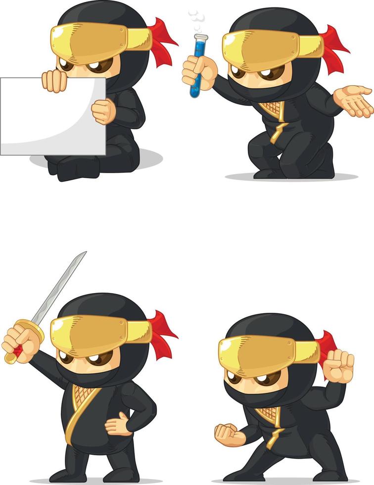 mascotte ninja personnalisable 2 vecteur