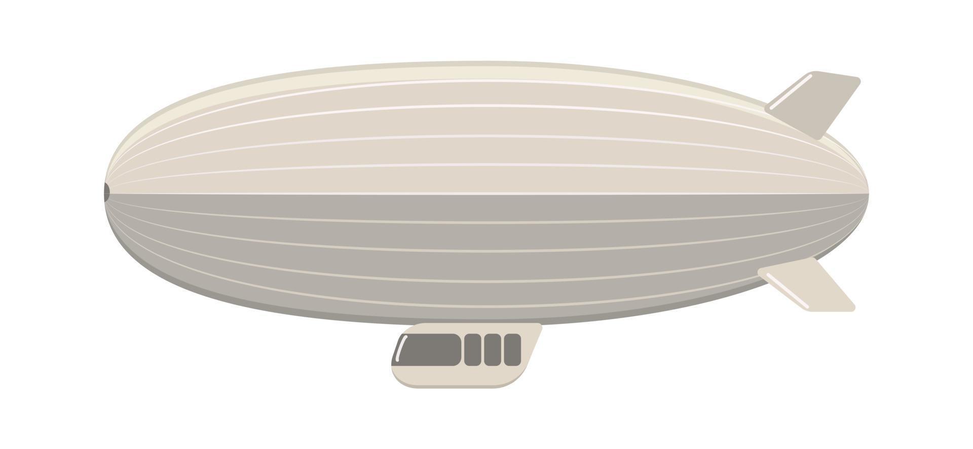 millésime de zeppelin. dirigeable de couleur grise isolé sur fond blanc. vecteur