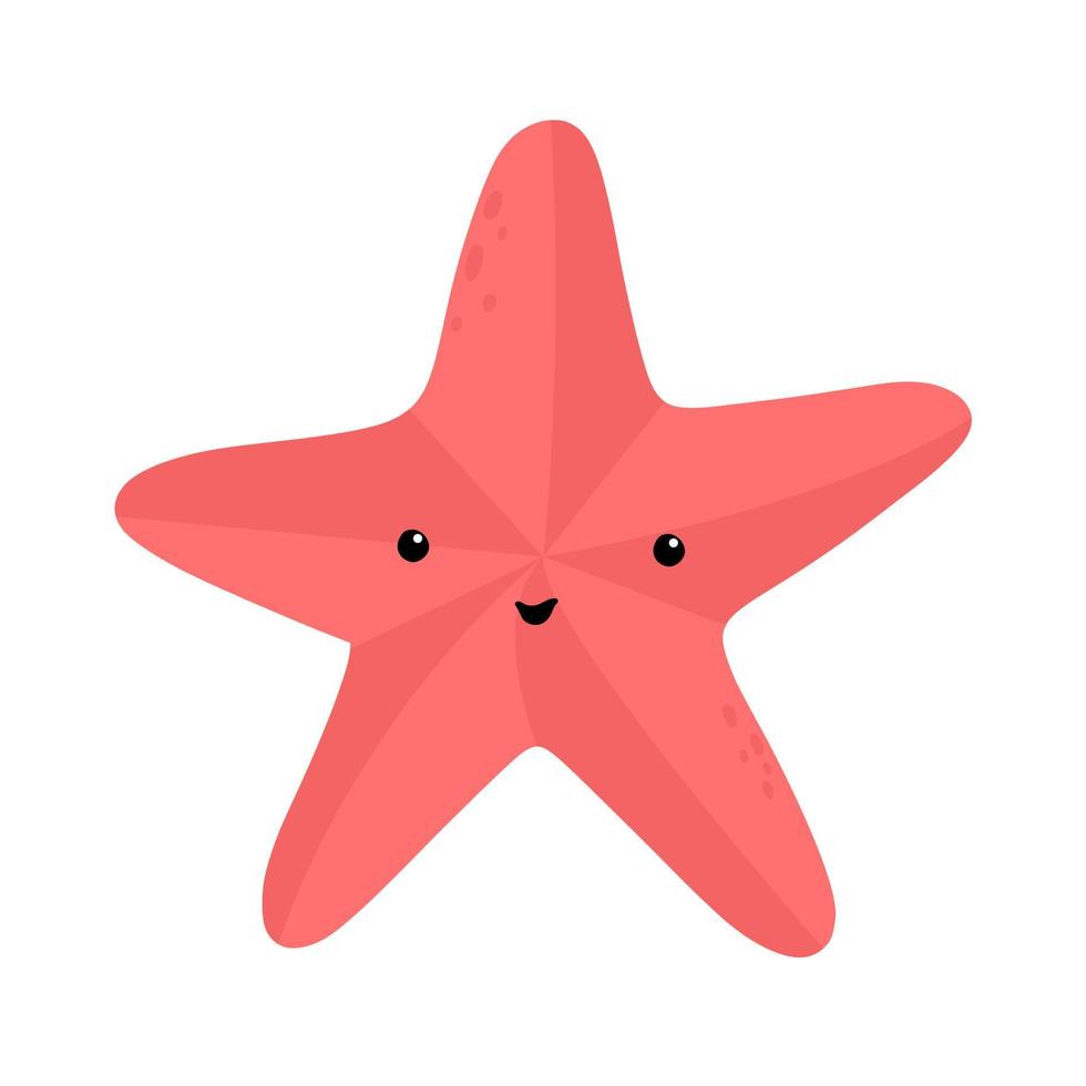icône de poisson étoile dessinée à la main dans un style plat. icône de vecteur de poisson étoile pour la conception de sites Web isolée sur fond blanc.