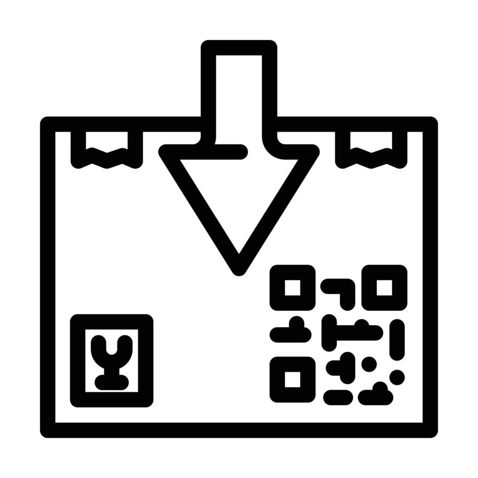 illustration vectorielle d'icône de ligne de marchandises d'importation vecteur