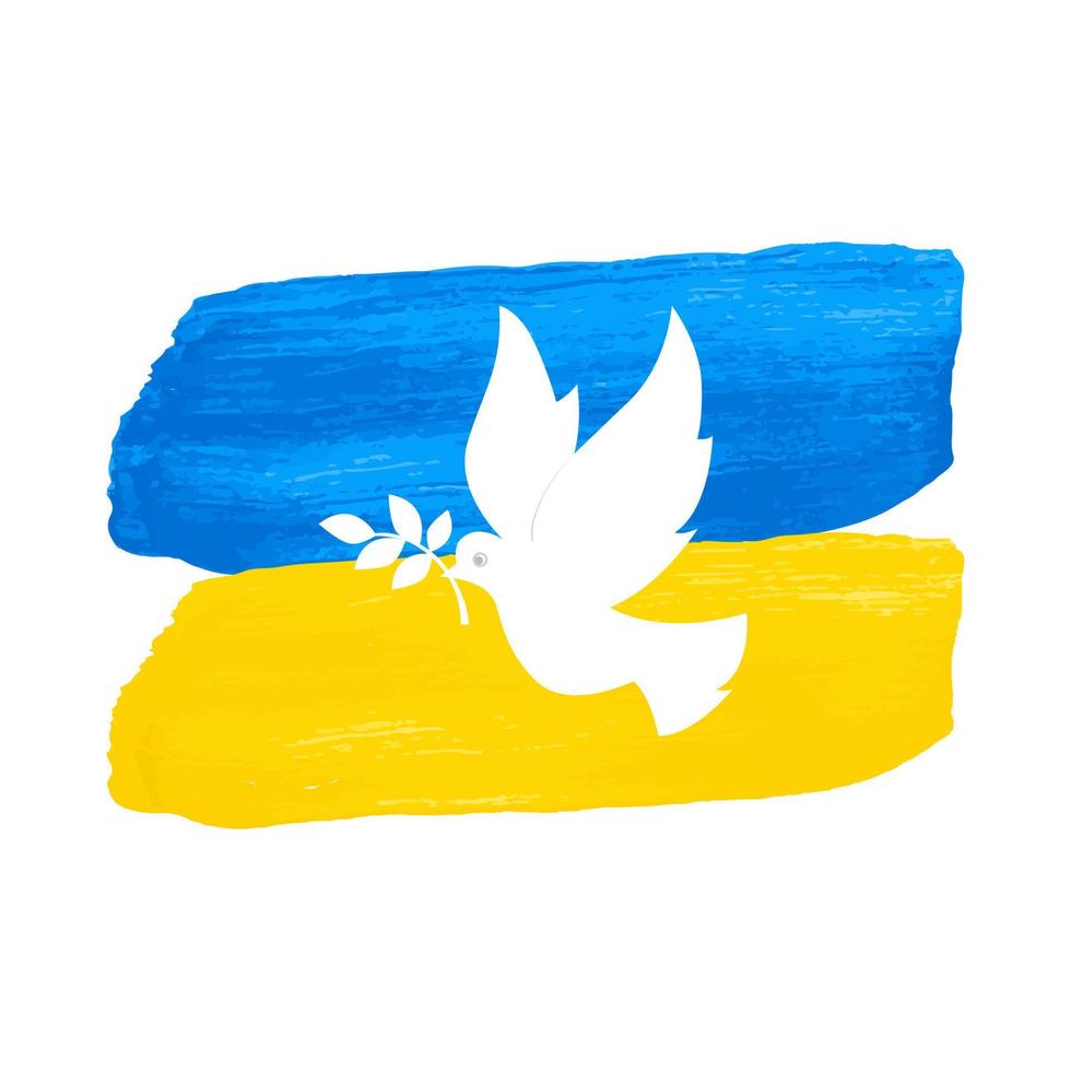 drapeau ukrainien avec pigeon vecteur