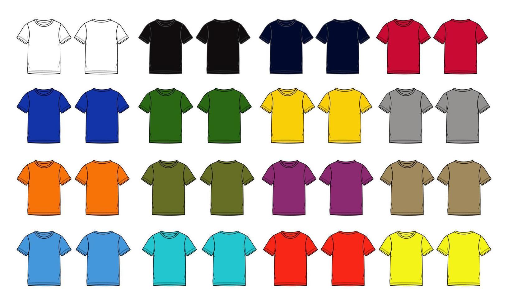 modèle de vecteur de t-shirt à manches courtes multicolore pour bébés garçons