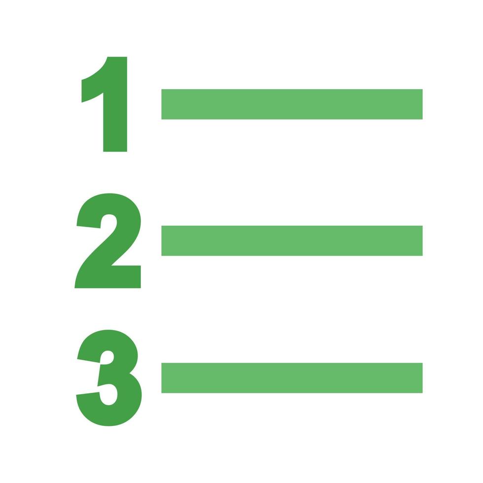 icône plate multicolore de liste numérotée vecteur