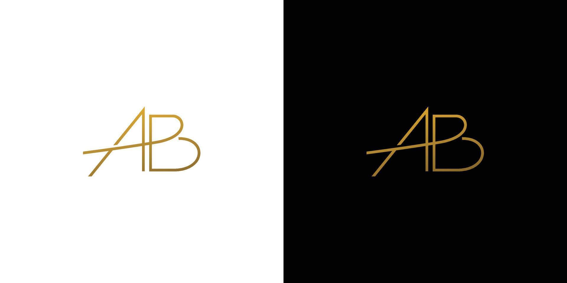 création de logo d'initiales de lettre ab unique et de luxe vecteur