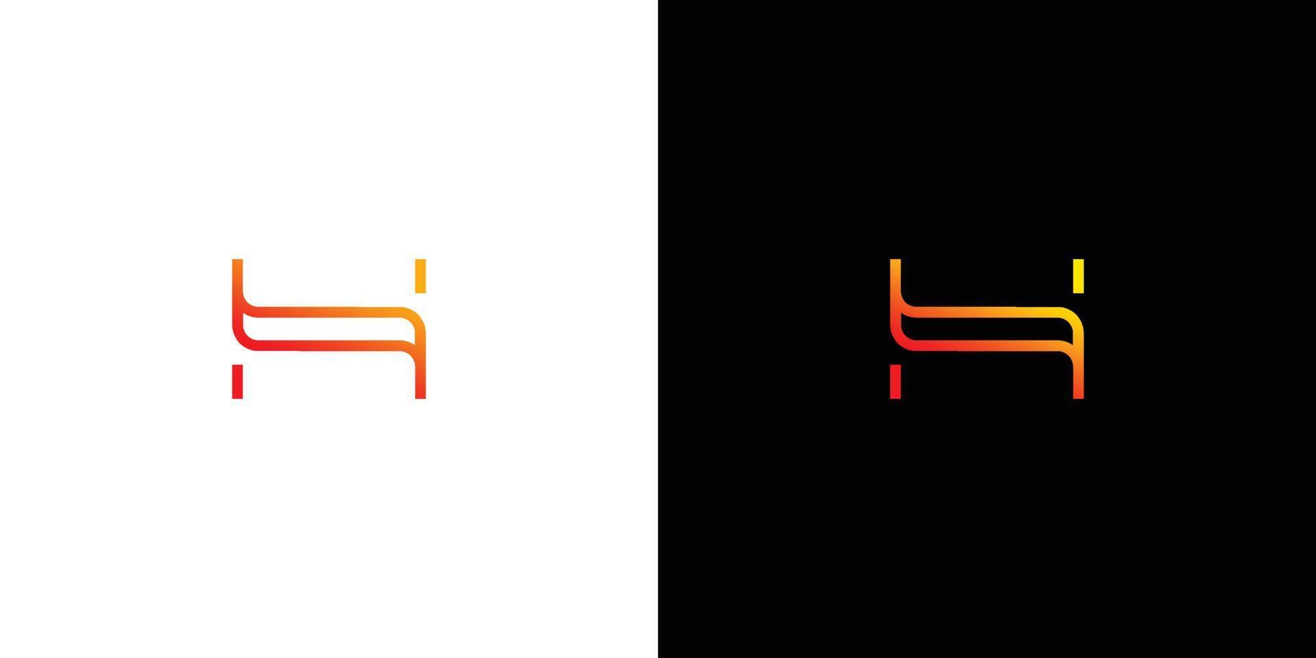 design sophistiqué et moderne du logo des initiales de la lettre h 1 vecteur