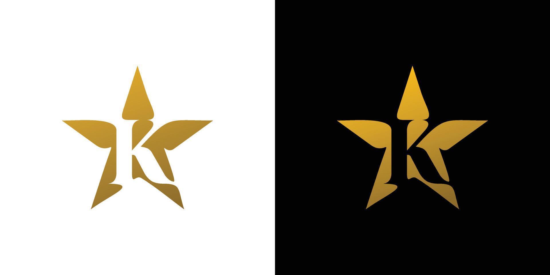 création de logo étoile élégante et professionnelle lettre k initiales vecteur