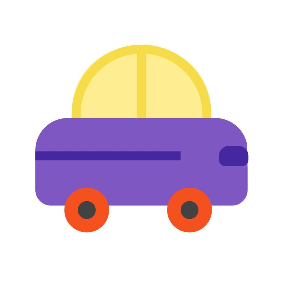 icône plate multicolore de voiture jouet vecteur
