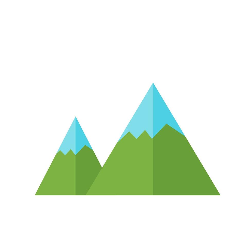 icône multicolore plate de montagnes vecteur