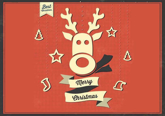 Merry Christmas Reindeer Vector Background