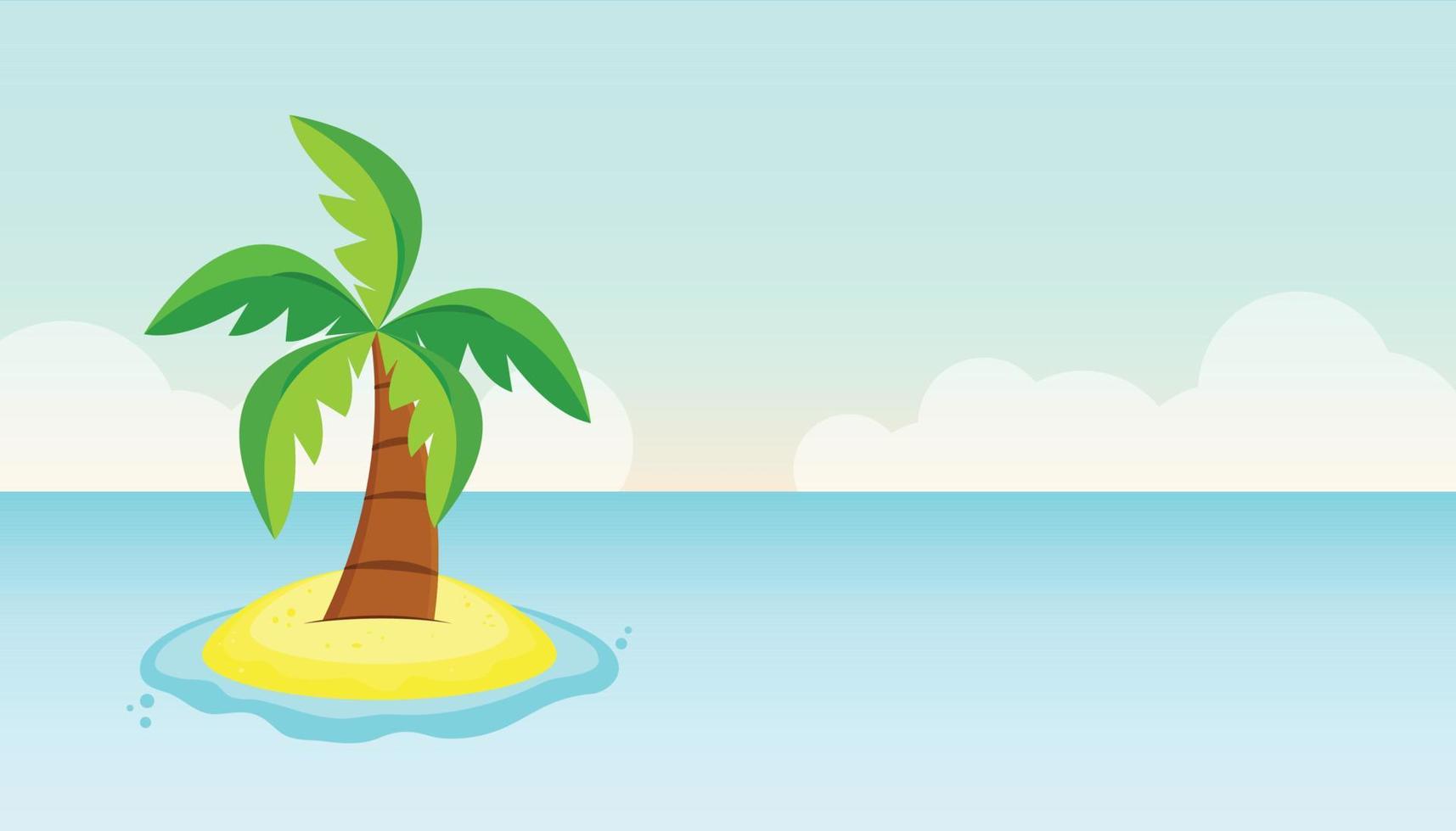 palmier sur l'île au bord de l'océan vecteur