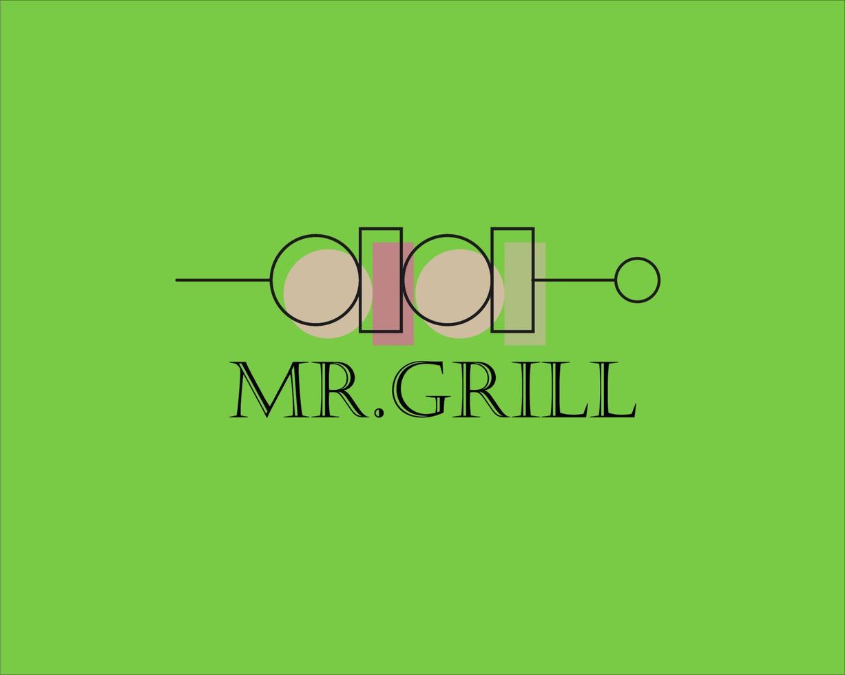 modèle de vecteur de conception de logo barbecue grill