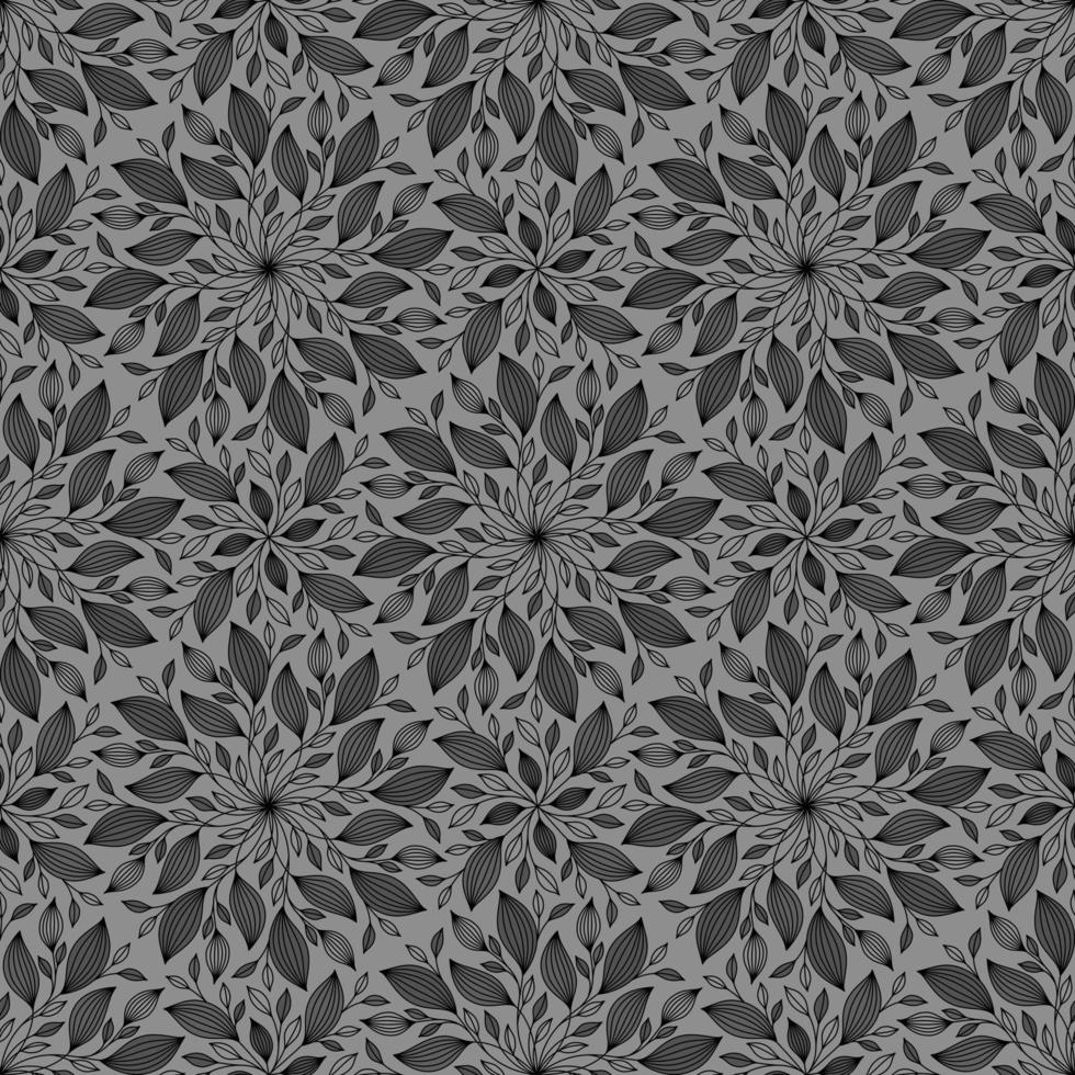 fond gris vectorielle continue avec ornement floral rond vecteur