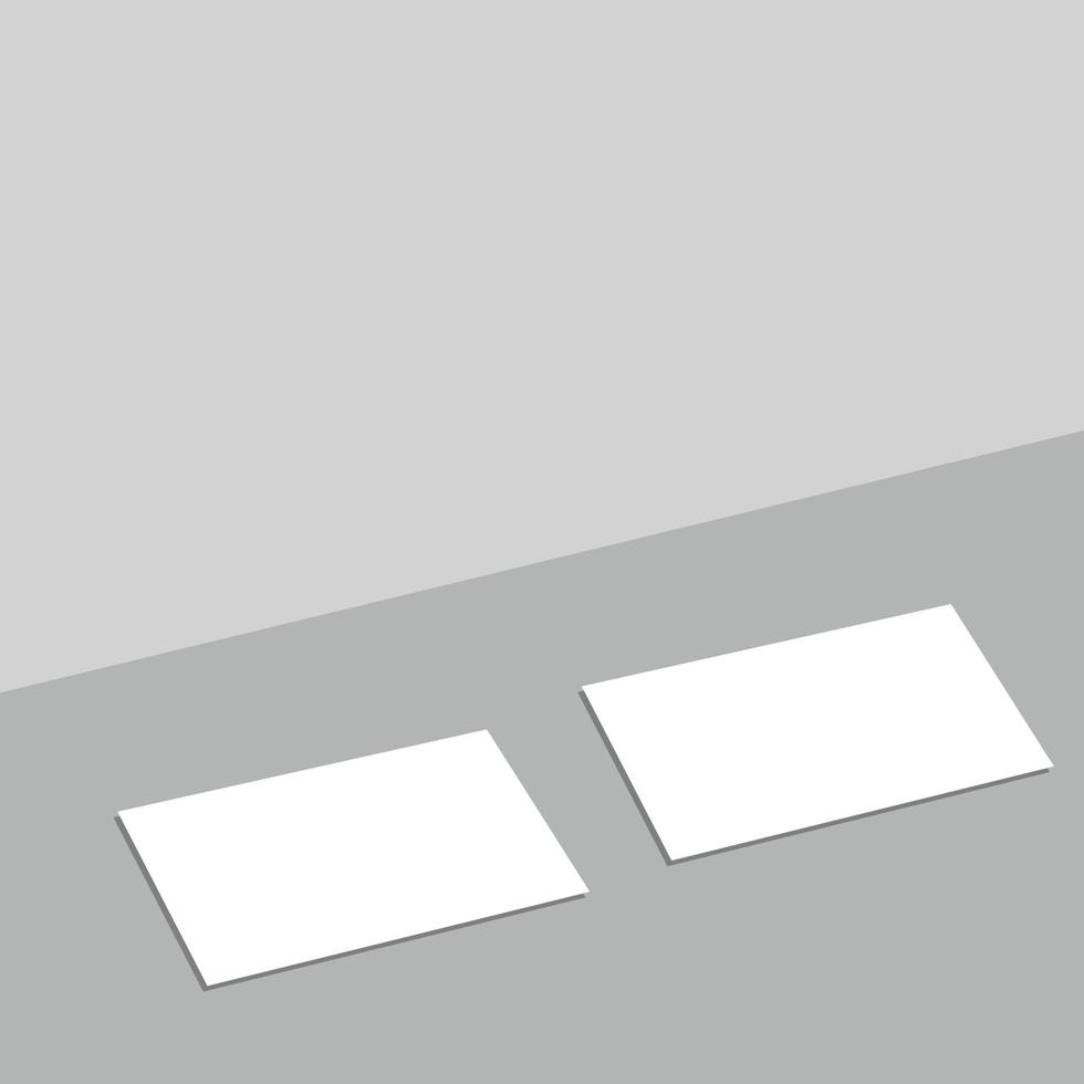 concept de design - vue en perspective de la carte de visite isolée sur fond gris pour la maquette. vecteur
