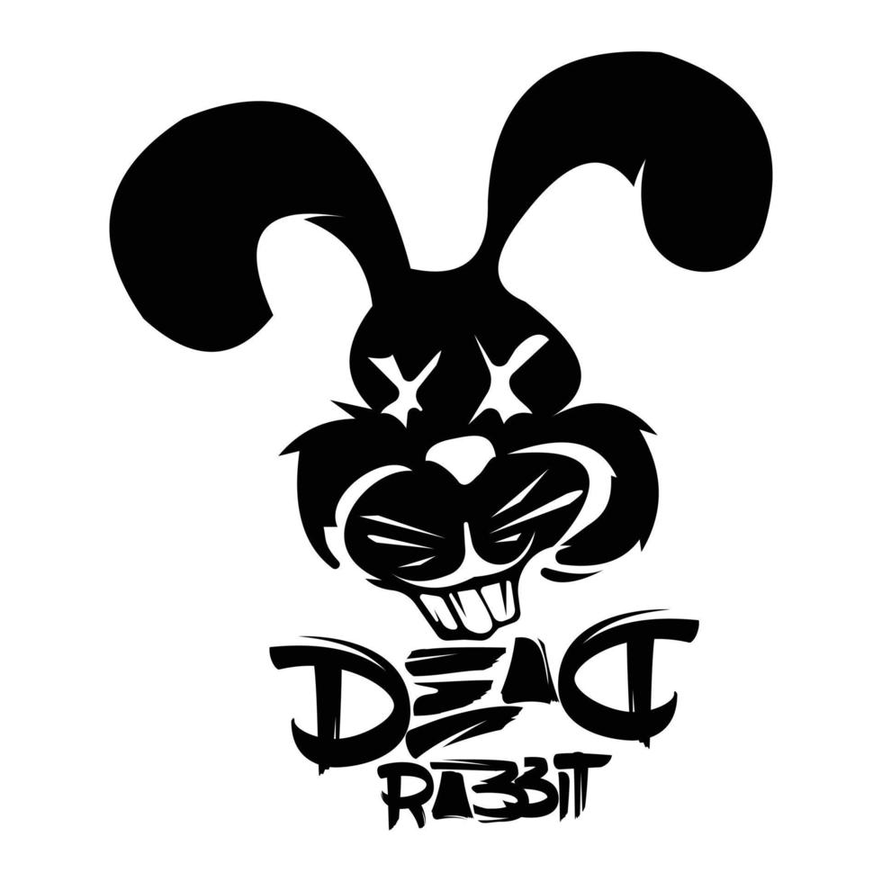 concept de logo de lapin mort vecteur