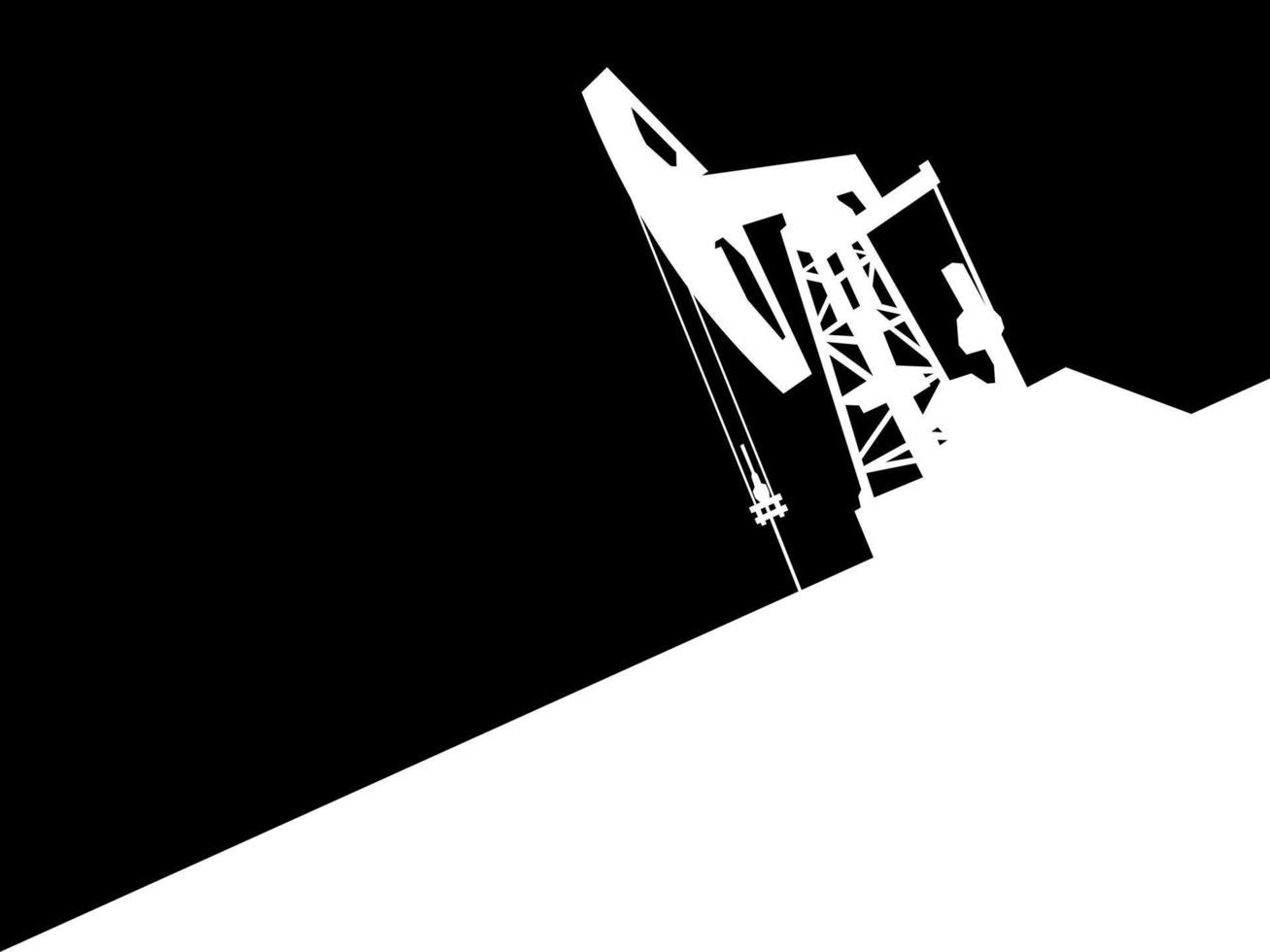 silhouette d'inversion d'illustration vectorielle de pompe à huile vecteur