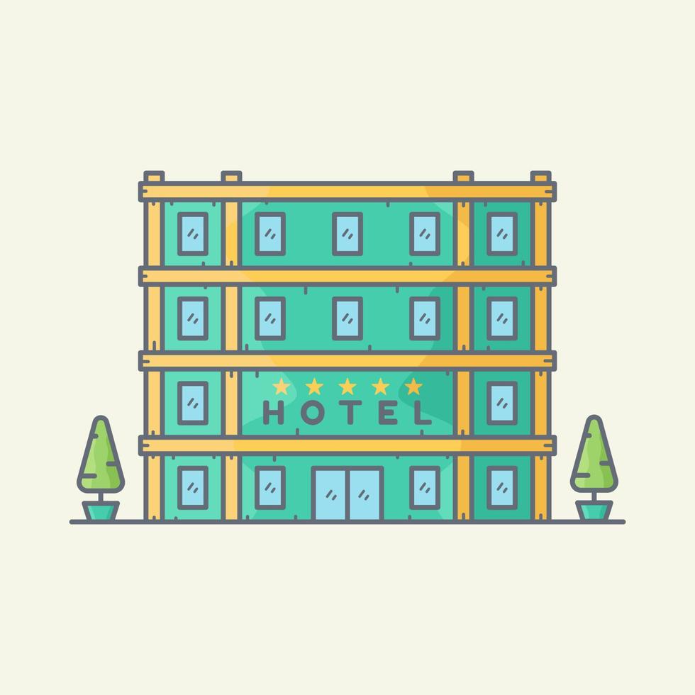 illustration vectorielle de bâtiment d'hôtel vecteur