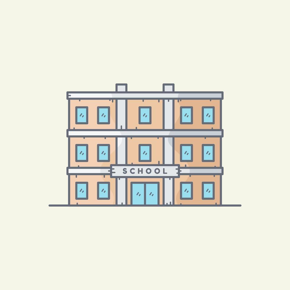 illustration vectorielle de bâtiment scolaire vecteur