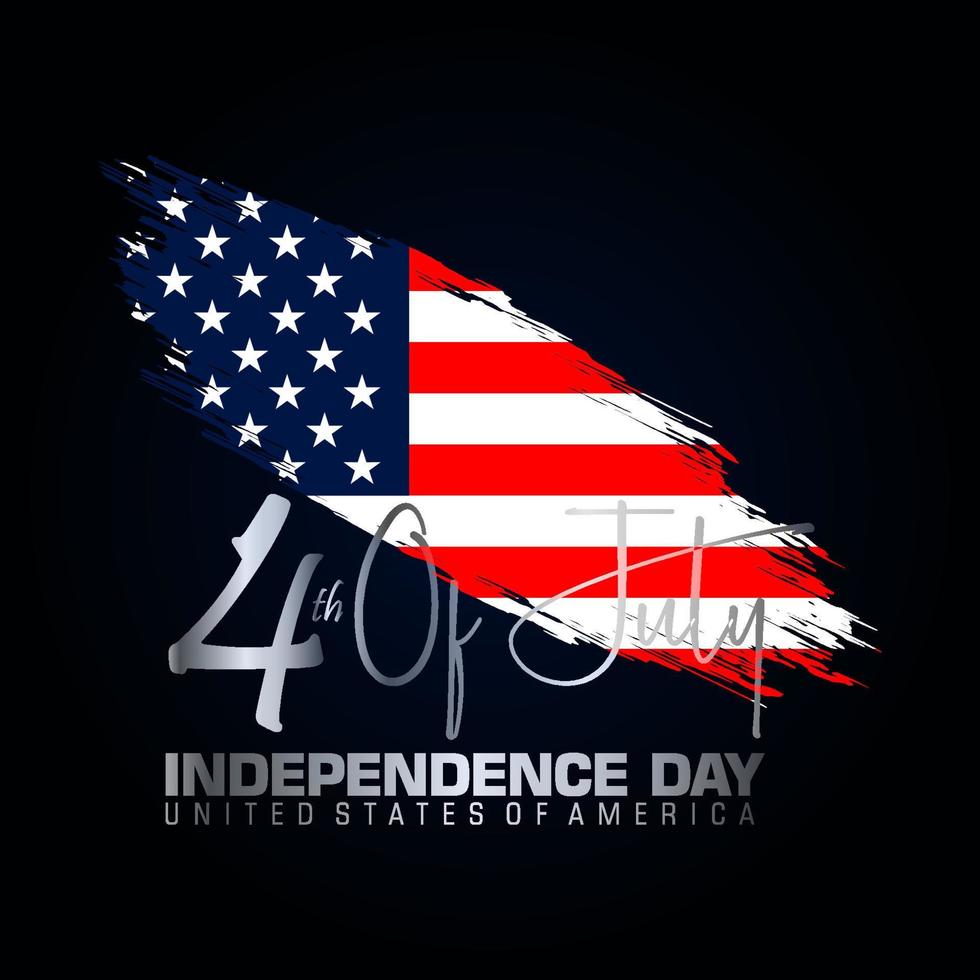 4 juillet carte de voeux de la fête de l'indépendance des états-unis avec étoile vecteur