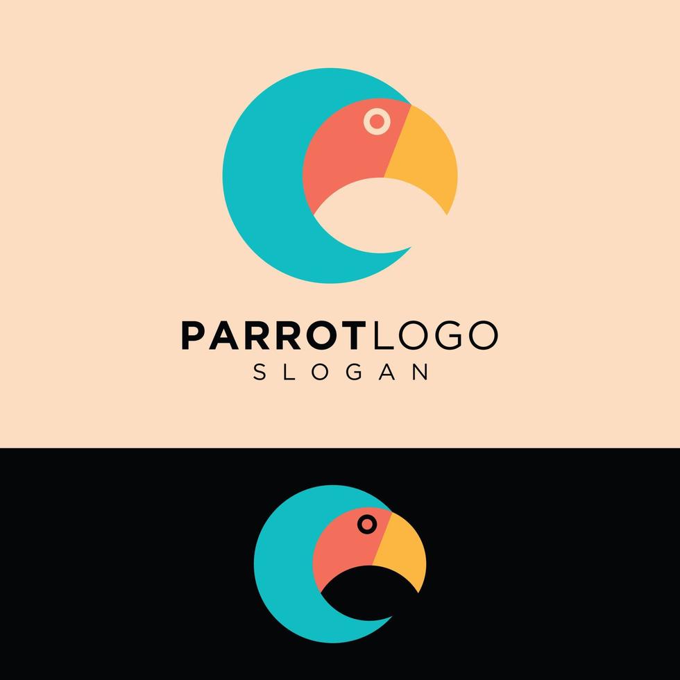 modèle de conception de logo de perroquet coloré. vecteur