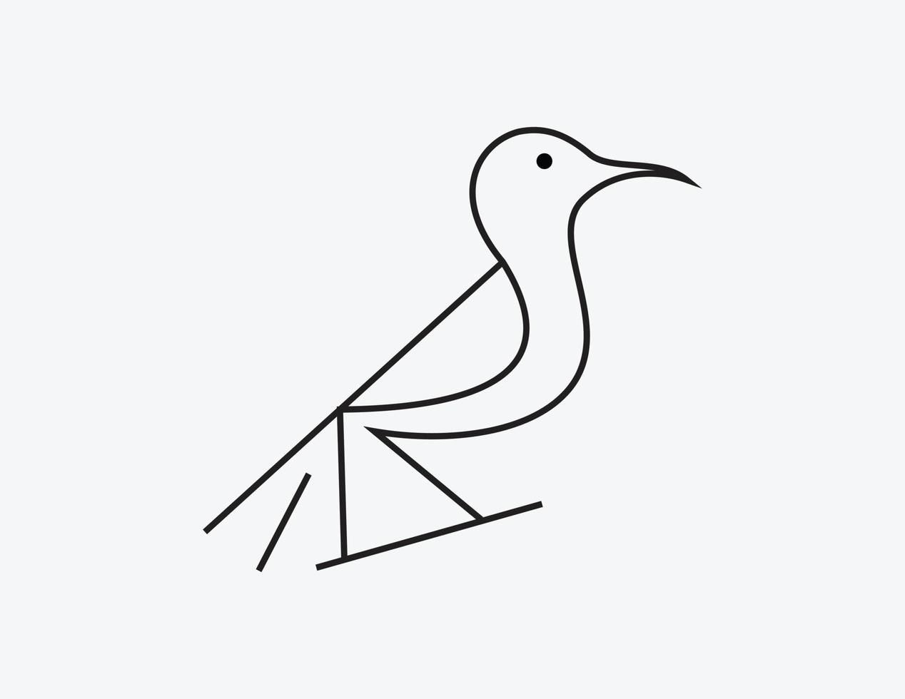 oiseau colibri logo design style d'art en ligne. vecteur