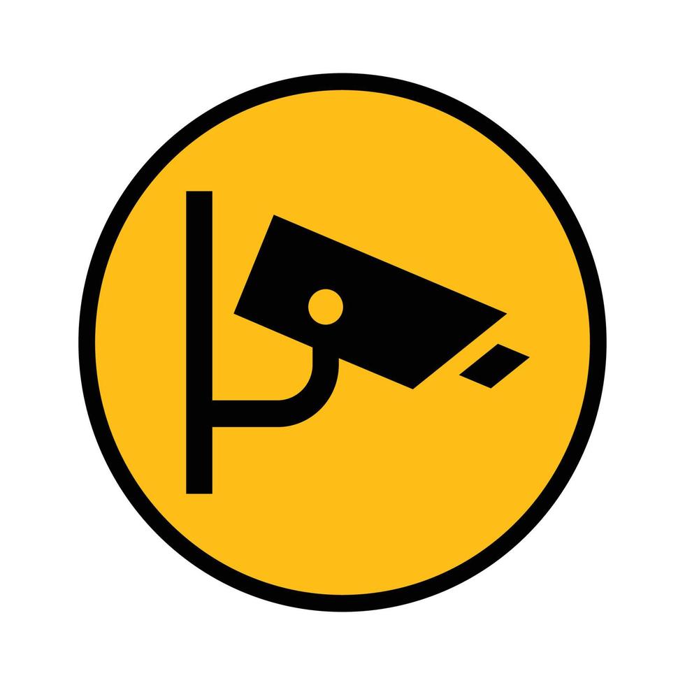 symbole vectoriel et signe de caméra de surveillance, danger, danger.