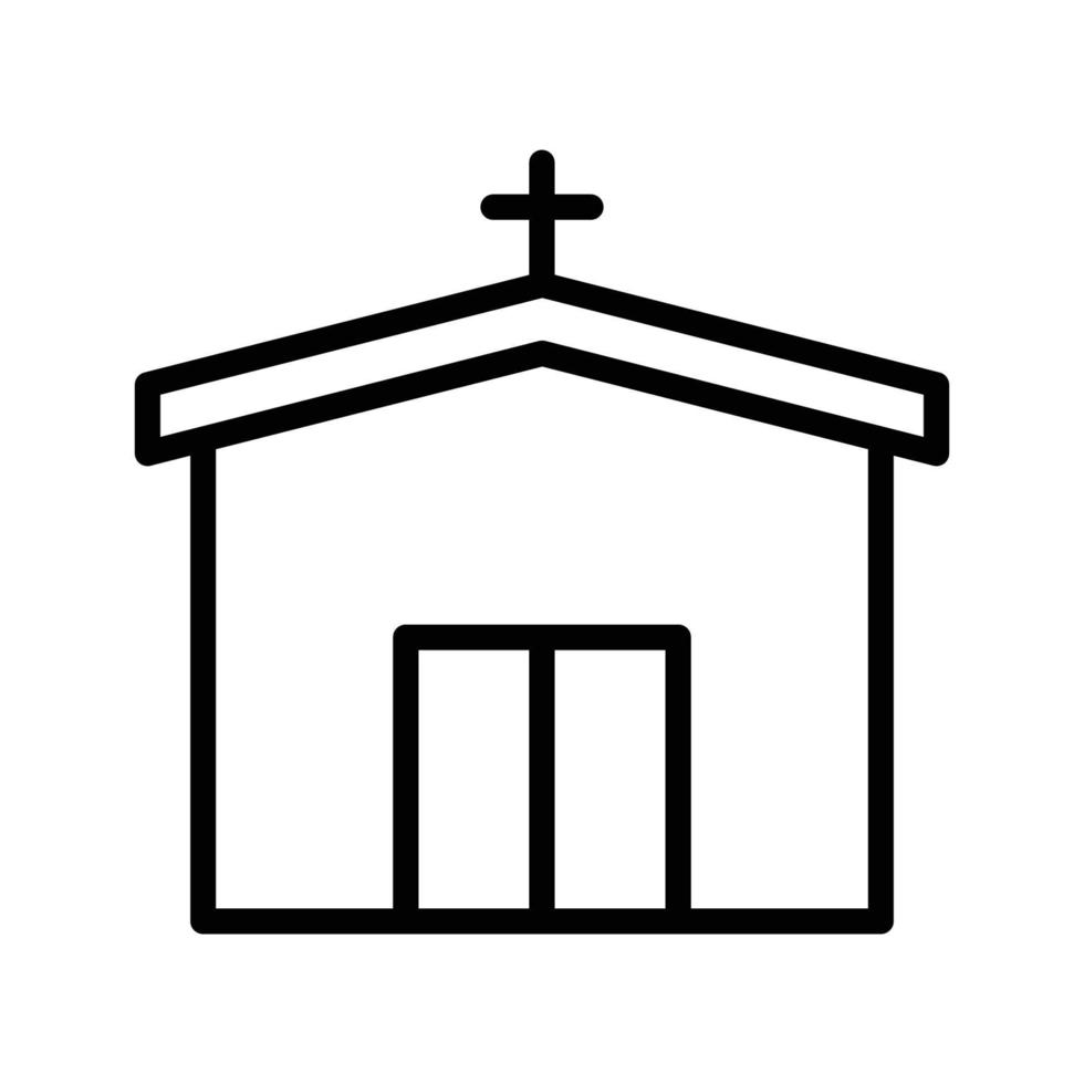 illustration vectorielle d'icône de style de ligne d'église, bâtiment. conceptions vectorielles adaptées aux sites Web, applications, applications. vecteur
