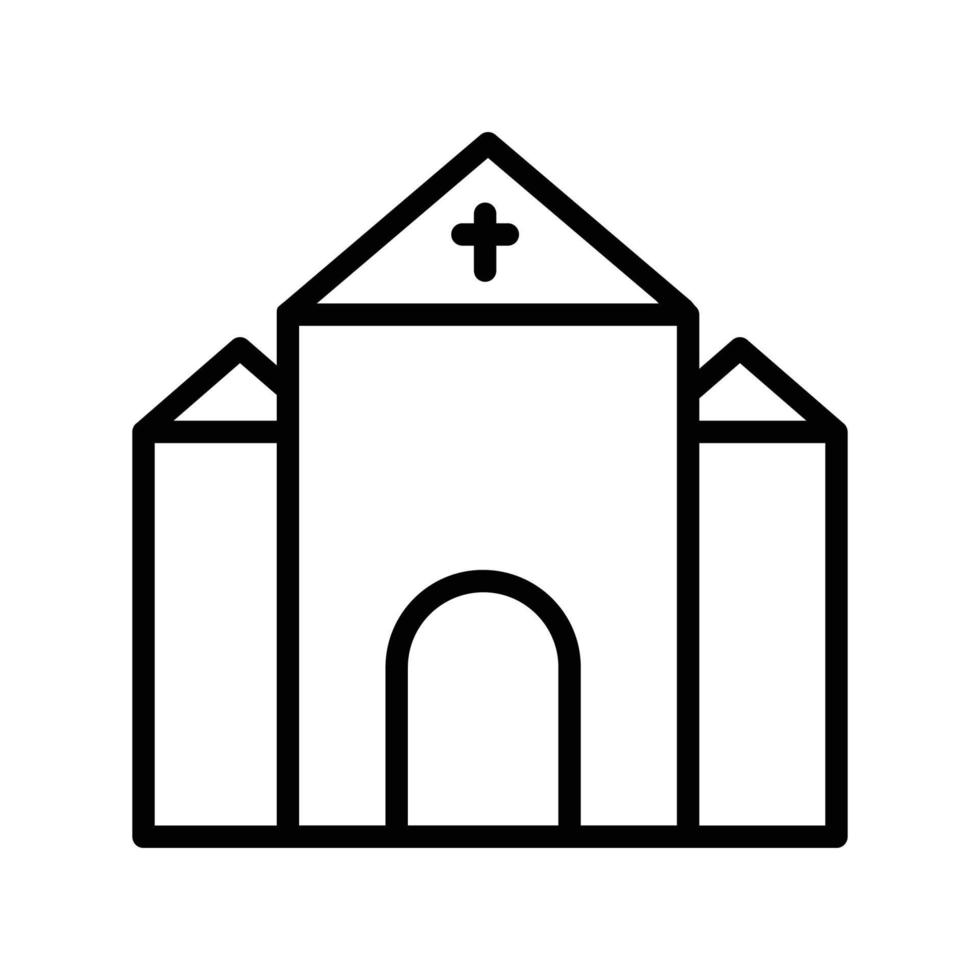 illustration vectorielle d'icône de style de ligne d'église, bâtiment. conceptions vectorielles adaptées aux sites Web, applications, applications. vecteur