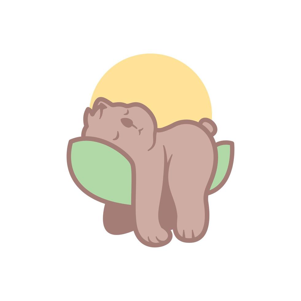 koala la belle au bois dormant sur l'oreiller avec le fond de la lune vecteur