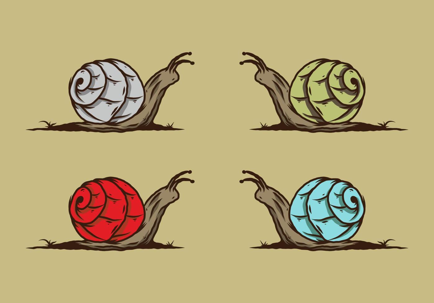 escargot rampant dans l'illustration de la forêt vecteur