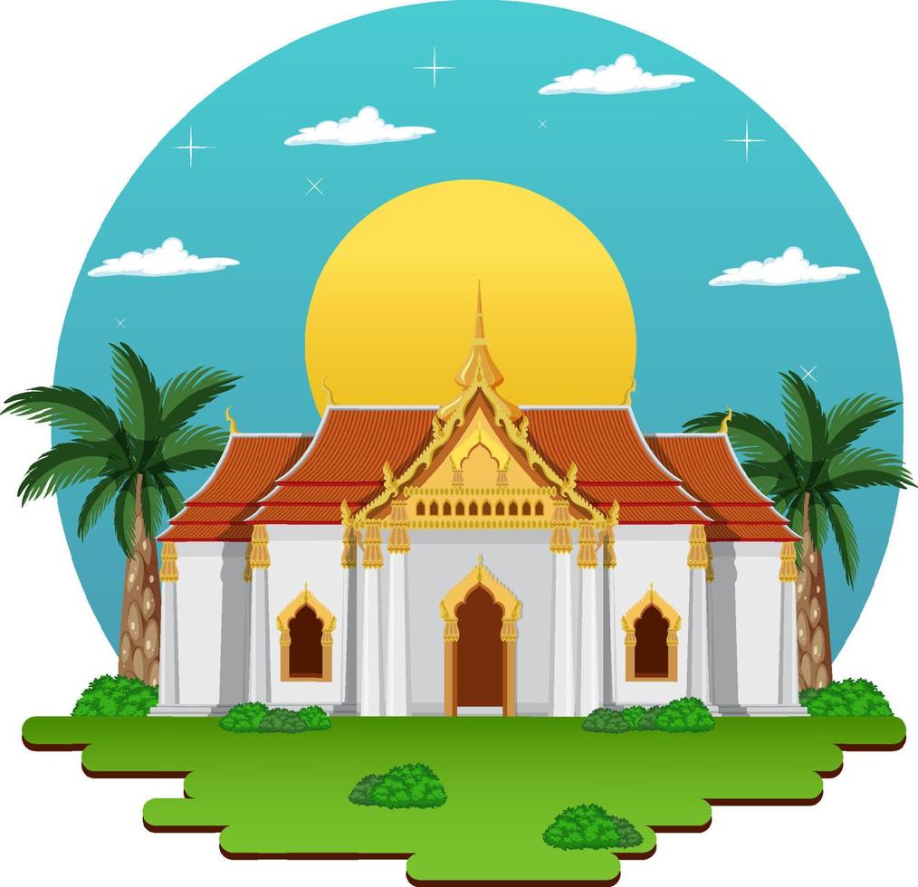 bangkok thaïlande avec temple vecteur