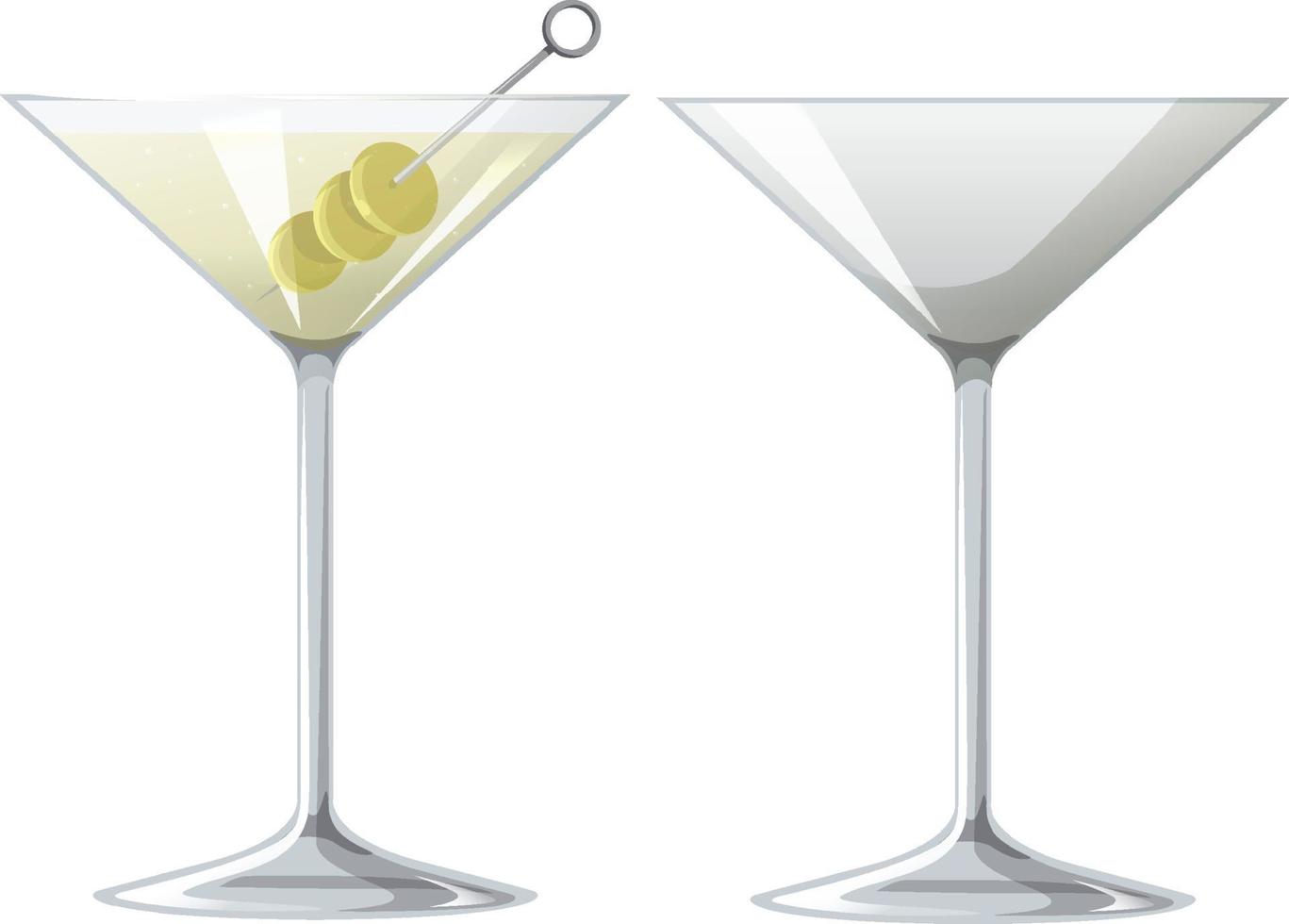 cocktail martini dans le verre vecteur