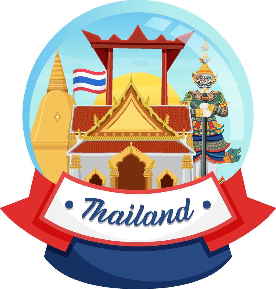 bannière de logo de point de repère de bangkok thaïlande vecteur