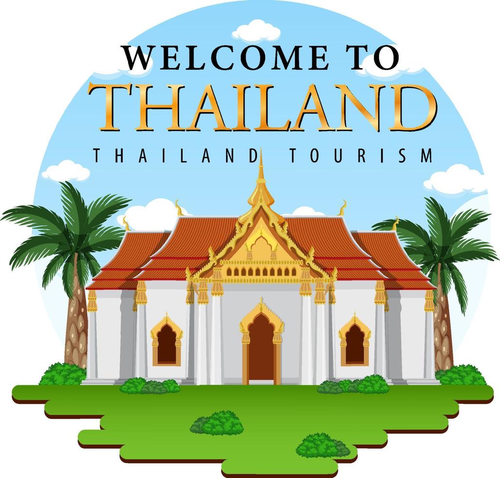 bannière de logo de point de repère de bangkok thaïlande vecteur