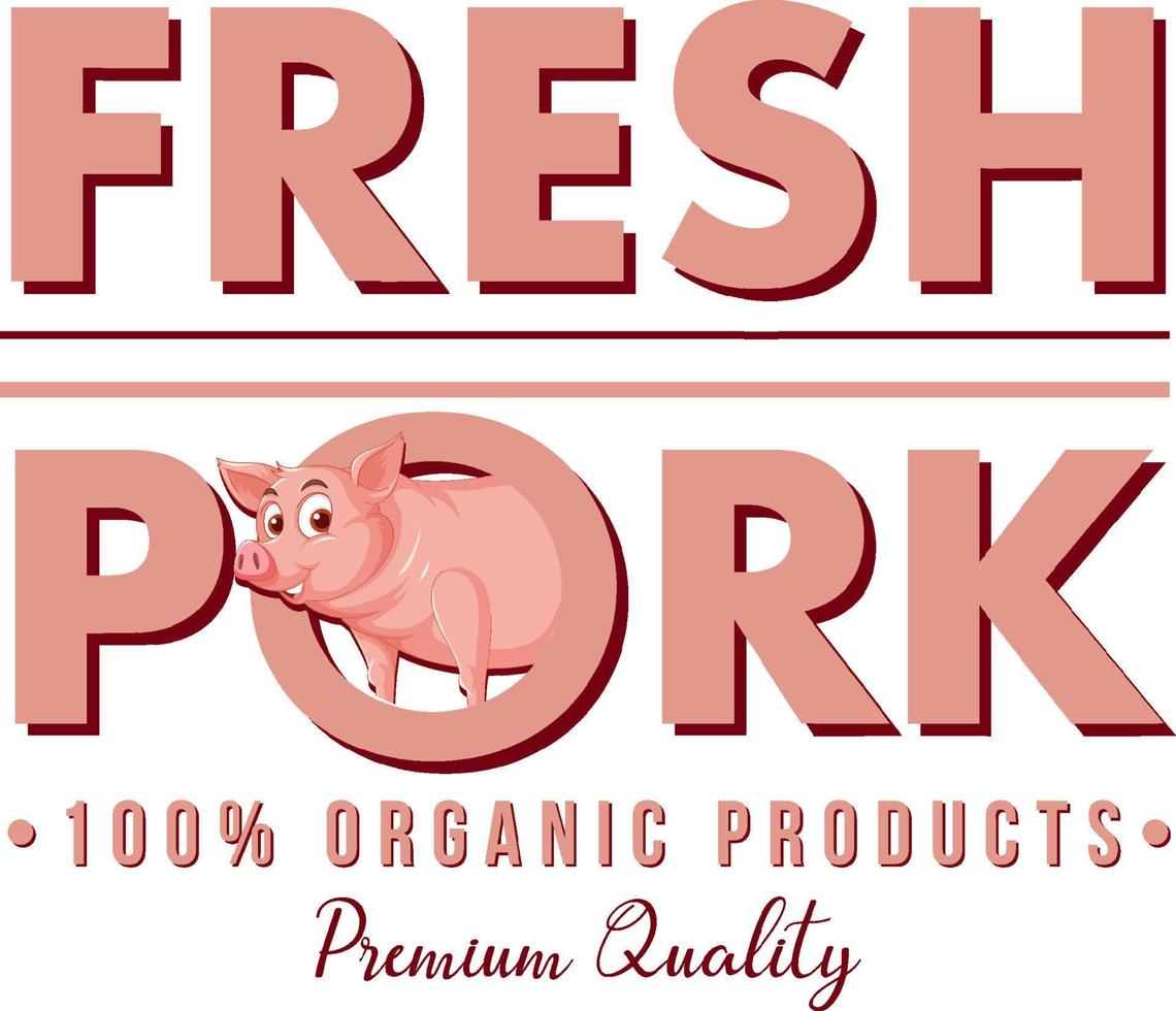 logo de personnage de dessin animé de porc pour les produits de porc vecteur