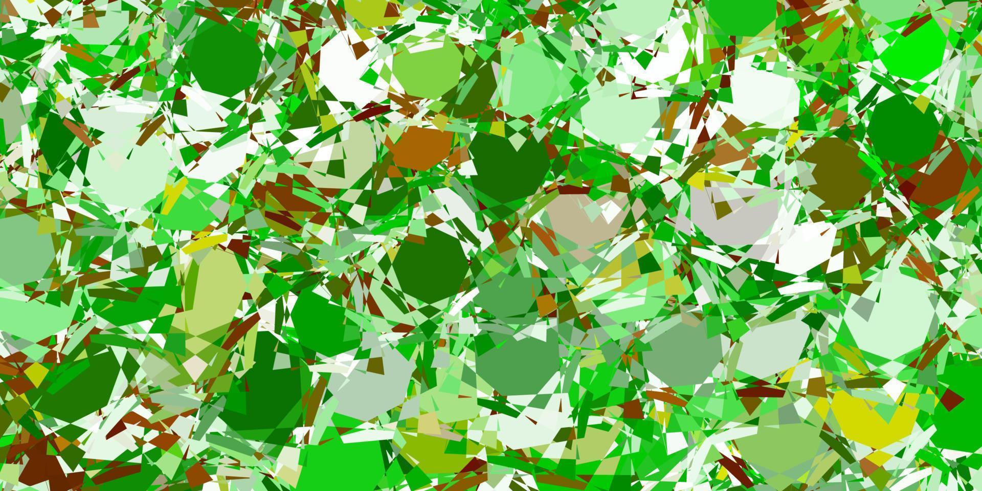 texture de vecteur vert clair avec des triangles aléatoires.